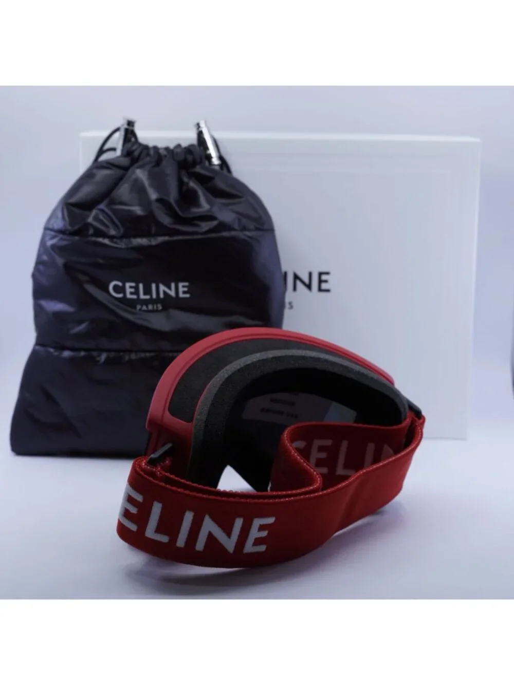 Celine CL40302U SKI MASK 67C Shield Sunglasses / Ski Mask - Red / Gold